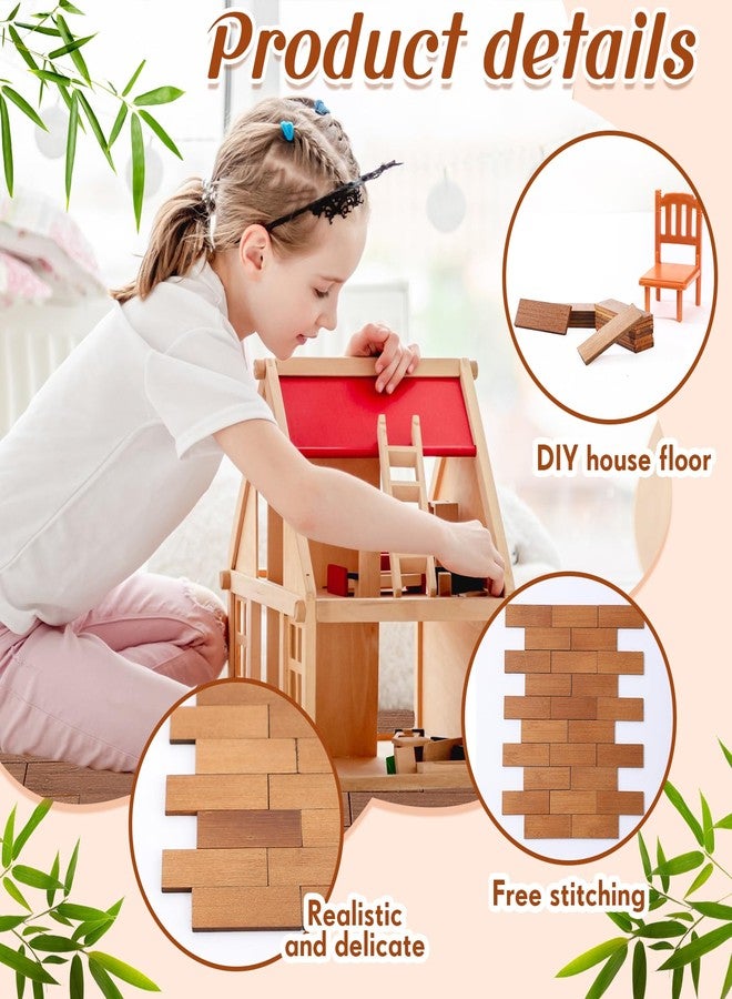 Burbell 400 Pcs Miniature Dollhouse Flooring 1: 12 Scale Mini Wooden Dollhouse Floor Boards Geometric Bamboo Furniture for Model Accessories - Image 3
